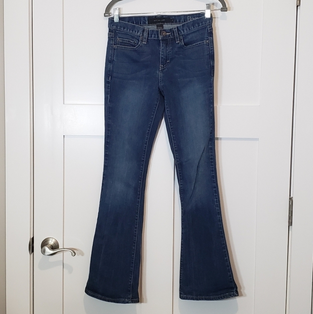 Calvin Klein Flare Stretch Blue Denim Jeans Size 2 X 32 Whiskering Fading